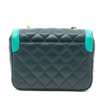Small Single Flap Bag Blue Leather