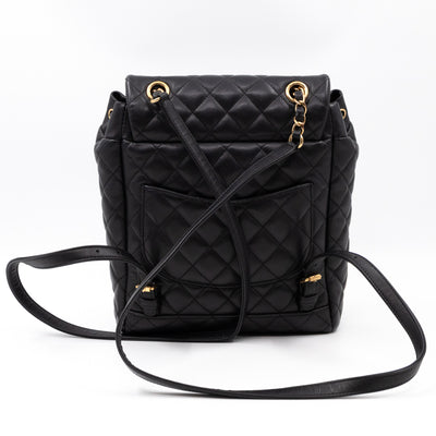 Urban Spirit Backpack Black Quilted Leather