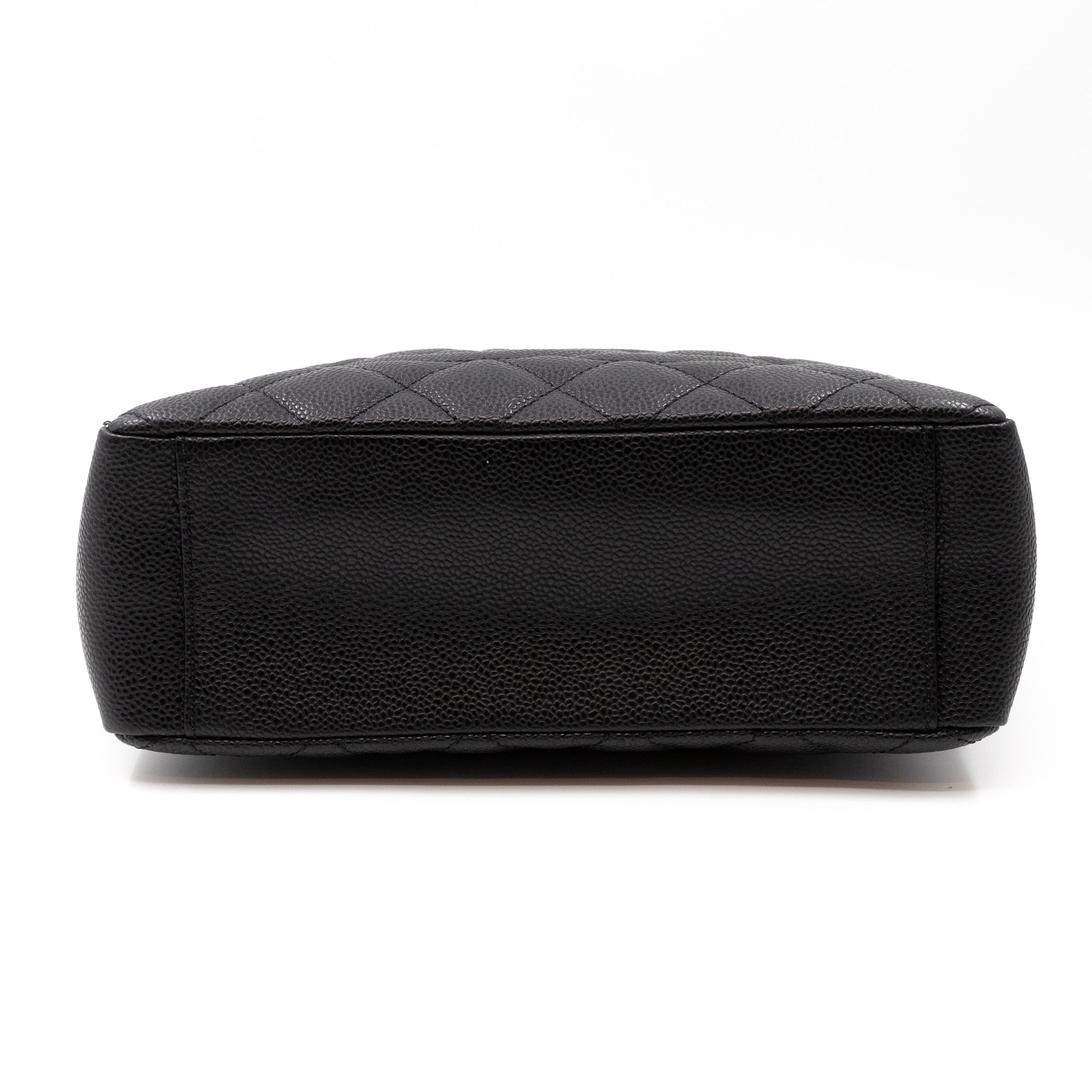 PST Petite Shopping Tote Black Caviar Gold