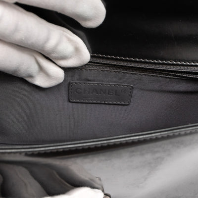 Boy Bag Old Medium Grey Patent Leather