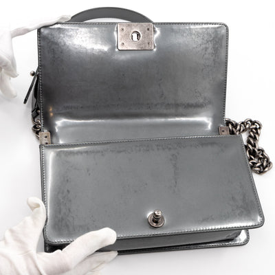 Boy Bag Old Medium Grey Patent Leather