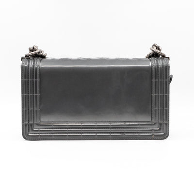 Boy Bag Old Medium Grey Patent Leather