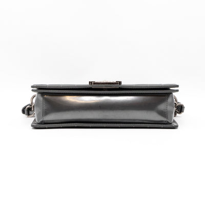 Boy Bag Old Medium Grey Patent Leather