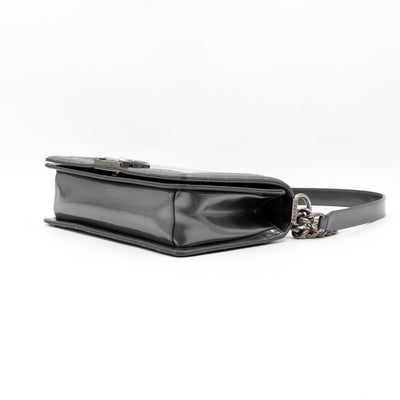 Boy Bag Old Medium Grey Patent Leather