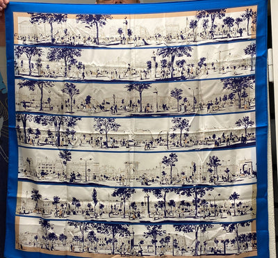 Silk Scarf 90 A L'Ombre Des Boulevards